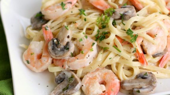 Creamy Shrimp Pasta with Mushrooms