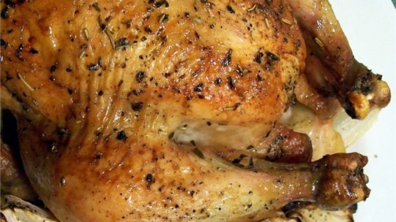Roast Chicken with Thyme and Onions