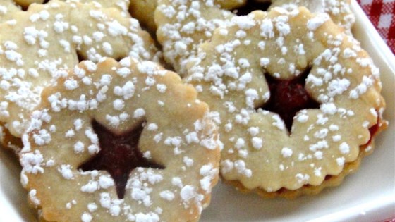 Cranberry Cornmeal Linzer Cookies